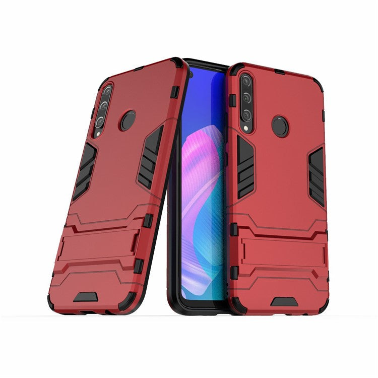 2 in 1 Hybrid PC + TPU Phone Case with Kickstand for Huawei P40 lite E/Honor 9C/Y7p - Red