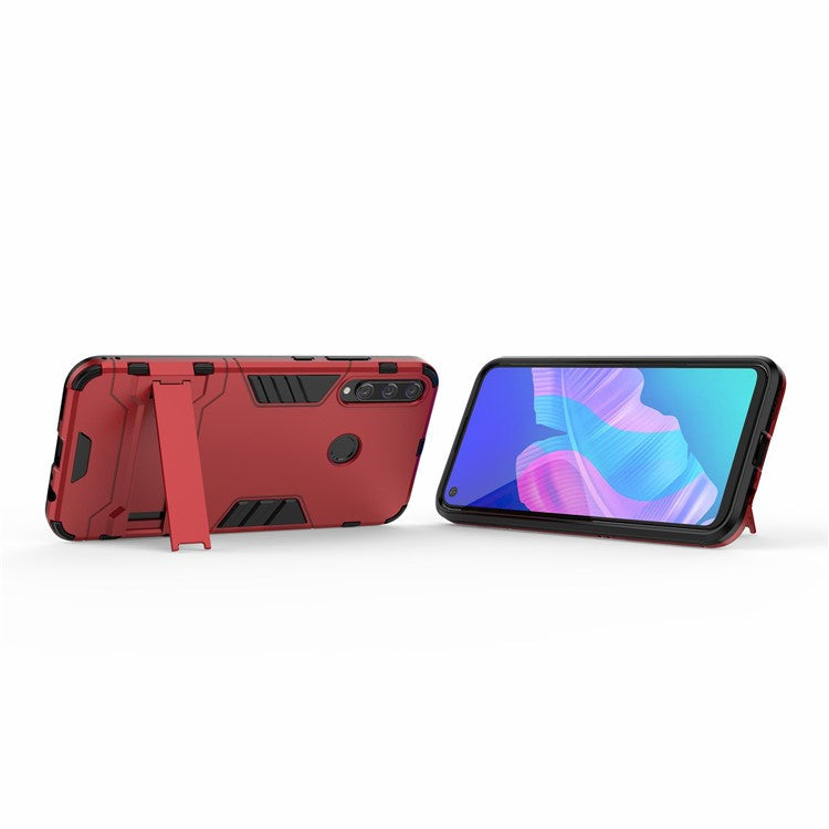2 in 1 Hybrid PC + TPU Phone Case with Kickstand for Huawei P40 lite E/Honor 9C/Y7p - Red