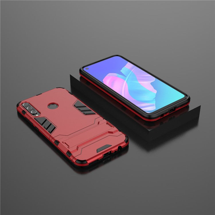2 in 1 Hybrid PC + TPU Phone Case with Kickstand for Huawei P40 lite E/Honor 9C/Y7p - Red