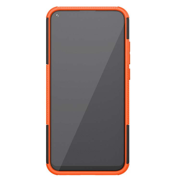 Cool Tyre Style PC + TPU Hybrid Phone Cover with Kickstand for Huawei P40 lite E/Y7p/Honor 9C - Orange