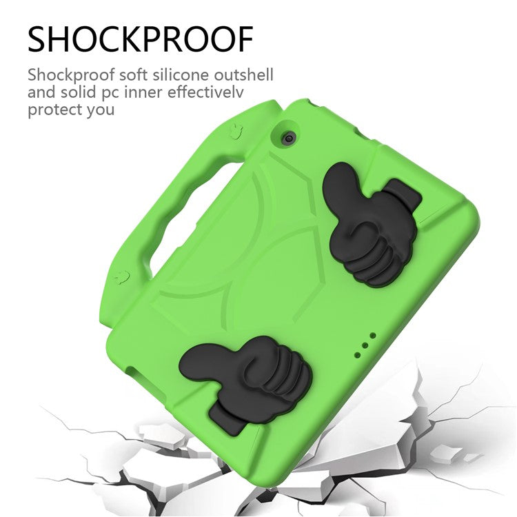 Shockproof Thumb Kickstand EVA Tablet Covering Case for Huawei MediaPad T3 10 - Green