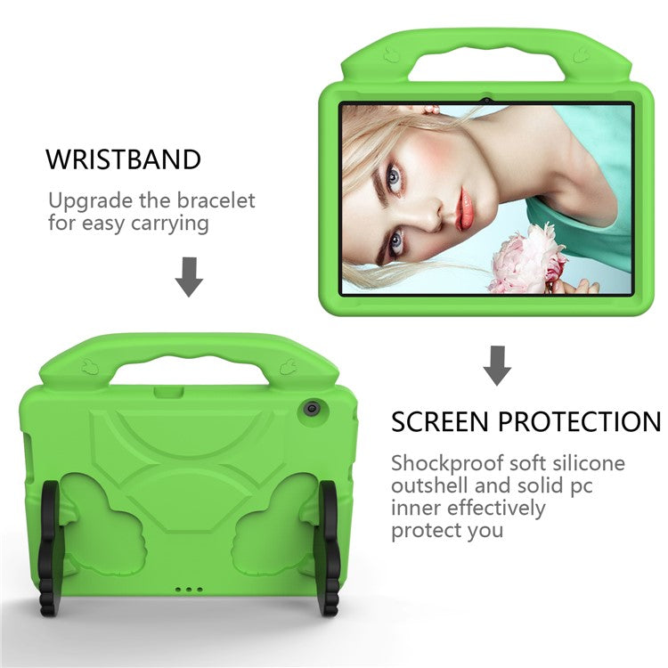 Shockproof Thumb Kickstand EVA Tablet Covering Case for Huawei MediaPad T3 10 - Green