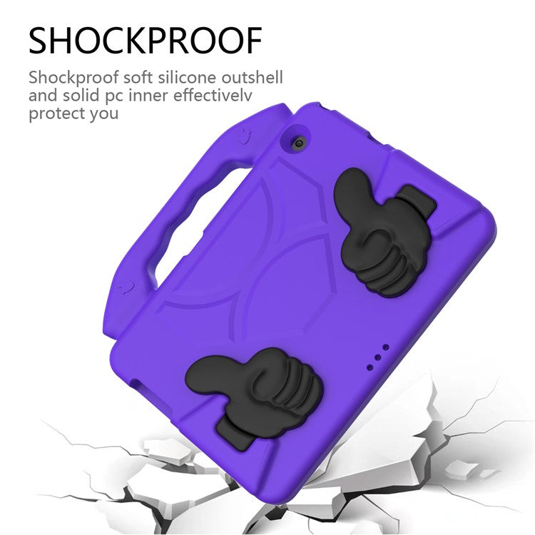 Shockproof Thumb Kickstand EVA Tablet Covering Case for Huawei MediaPad T3 10 - Purple