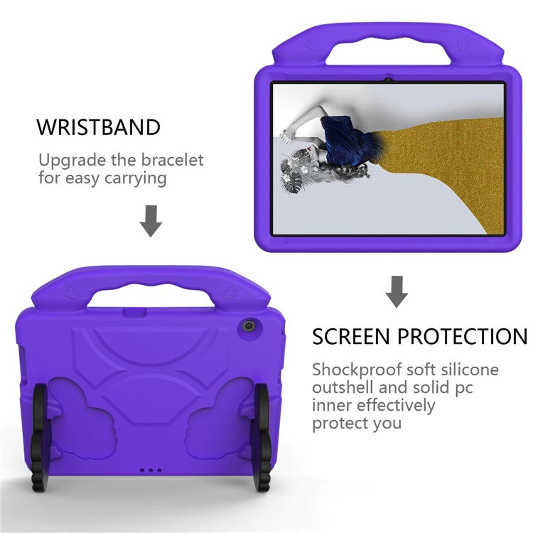 Shockproof Thumb Kickstand EVA Tablet Covering Case for Huawei MediaPad T3 10 - Purple