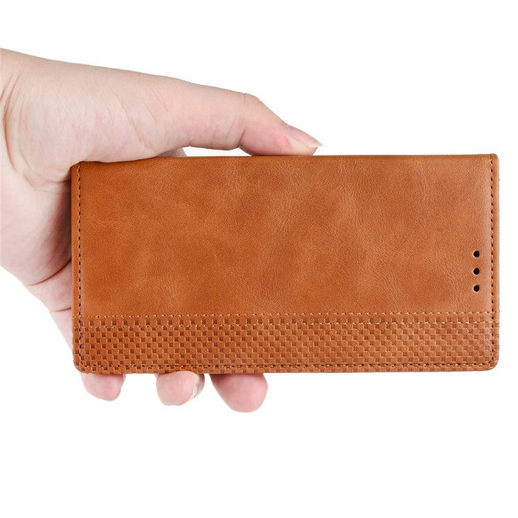 Vintage Style Leather Wallet Stand Phone Shell for Honor 9A/Play 9A - Brown