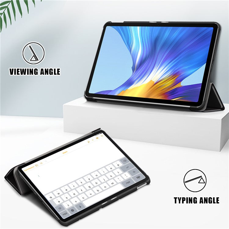 Pattern Printing PU Leather Tri-fold Stand Tablet Case for Honor V6 5G 10.4/Huawei MatePad 10.4 - Don't Touch Me