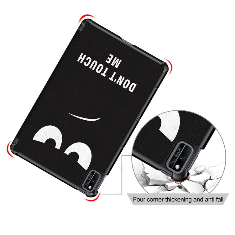 Pattern Printing PU Leather Tri-fold Stand Tablet Case for Honor V6 5G 10.4/Huawei MatePad 10.4 - Don't Touch Me