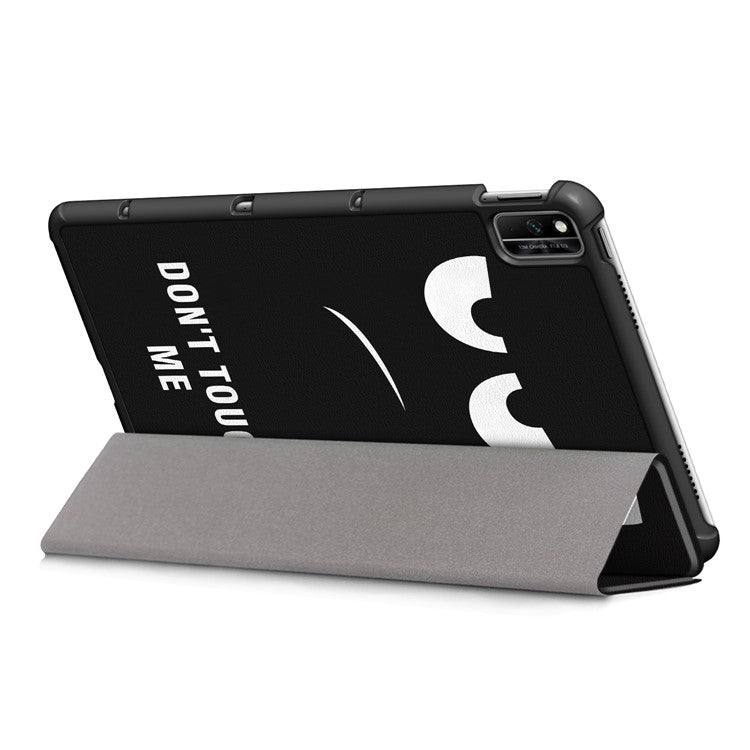 Pattern Printing PU Leather Tri-fold Stand Tablet Case for Honor V6 5G 10.4/Huawei MatePad 10.4 - Don't Touch Me
