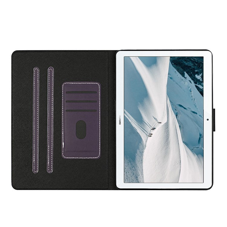 PU Leather Tablet Cover Case with Card Holder for Huawei MediaPad T3 10 - Purple
