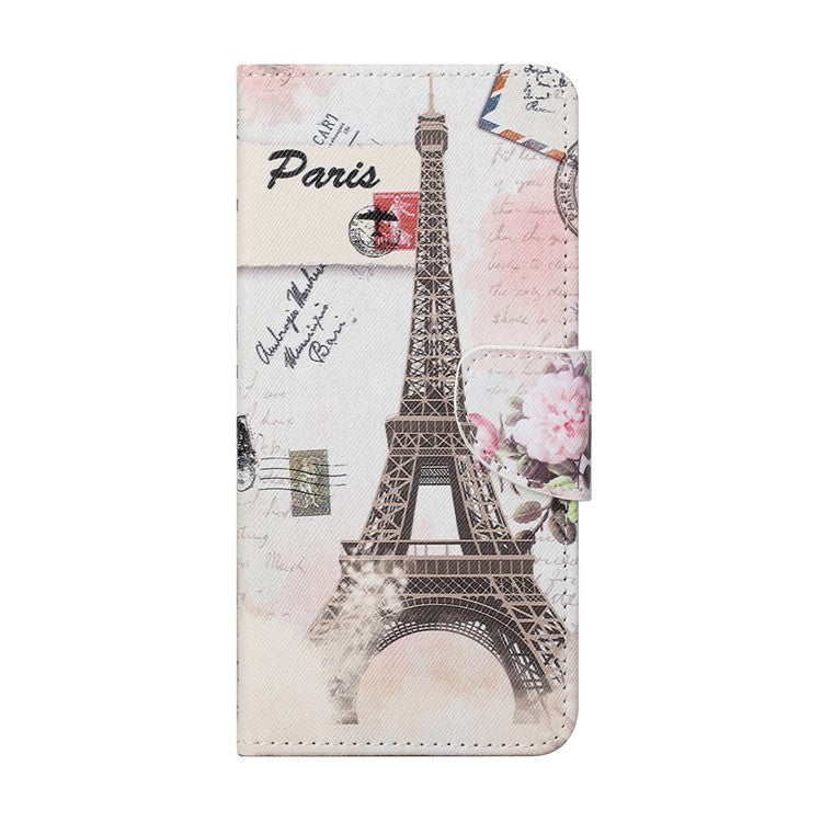Pattern Printing Cross Texture Leather Wallet Phone Stand Protective Case for Honor 10X Lite - Tower