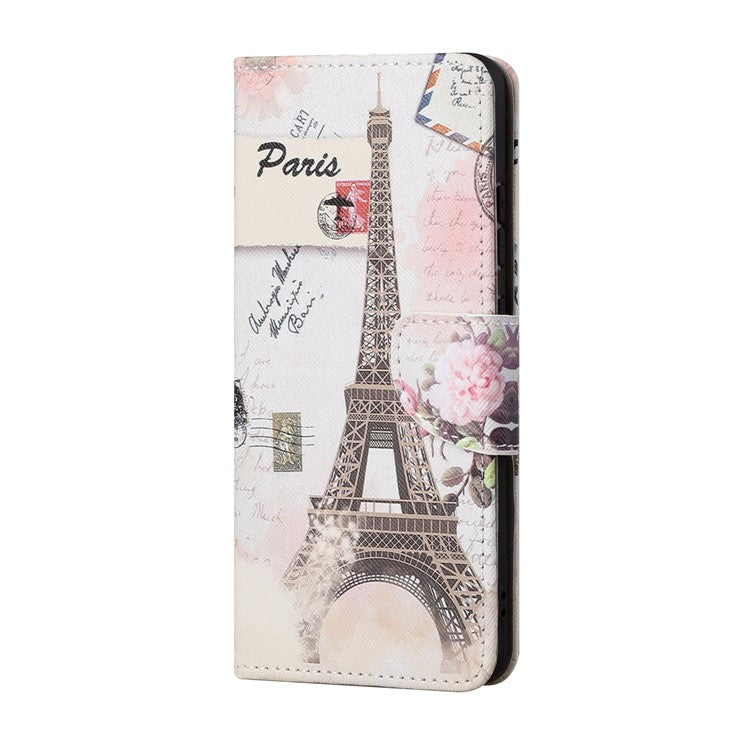 Pattern Printing Cross Texture Leather Wallet Phone Stand Protective Case for Honor 10X Lite - Tower