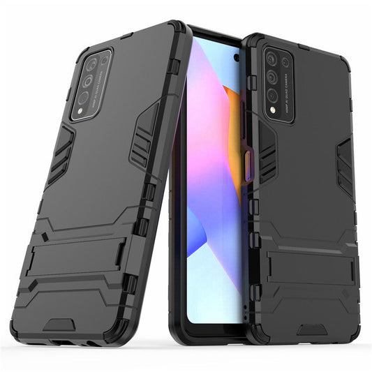 PC + TPU Hybrid with Kickstand Phone Protective Cover for Honor 10X Lite - Black
