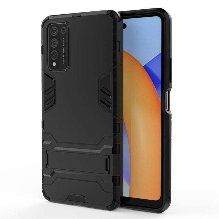 PC + TPU Hybrid with Kickstand Phone Protective Cover for Honor 10X Lite - Black