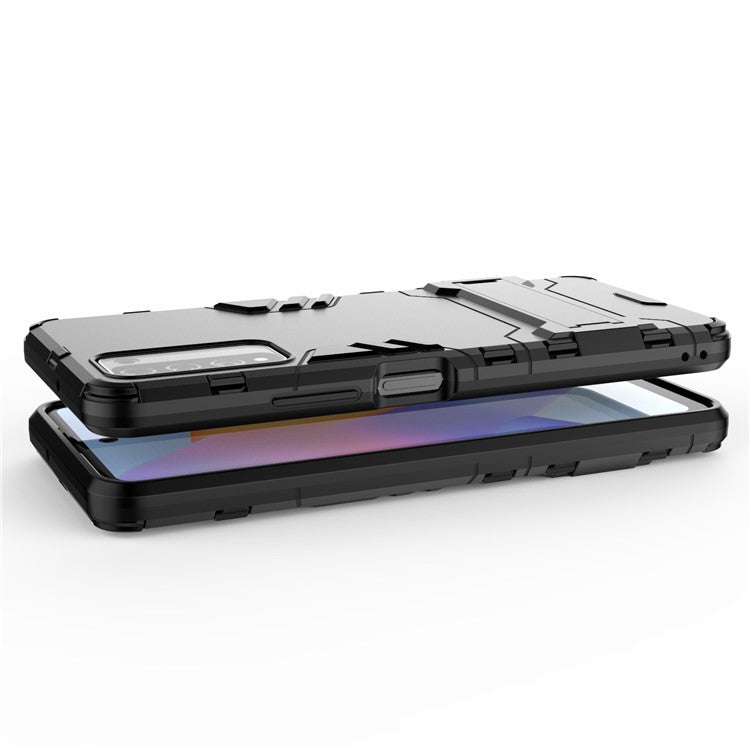 PC + TPU Hybrid with Kickstand Phone Protective Cover for Honor 10X Lite - Black