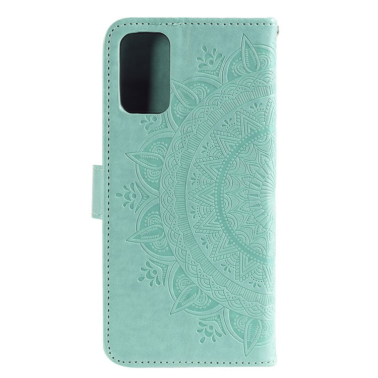 Imprinted Mandala Flower Wallet Leather Case with Strap for Honor 10X Lite - Green