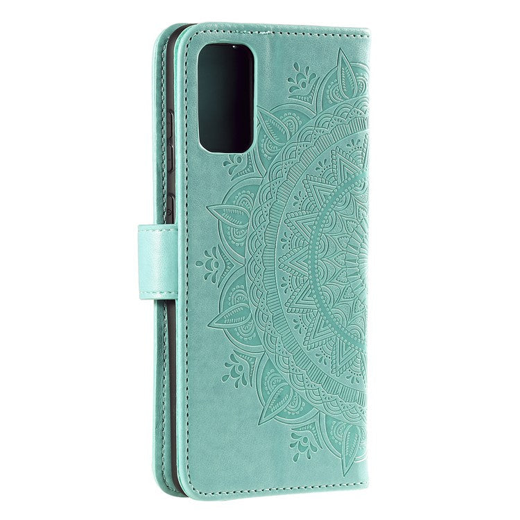 Imprinted Mandala Flower Wallet Leather Case with Strap for Honor 10X Lite - Green