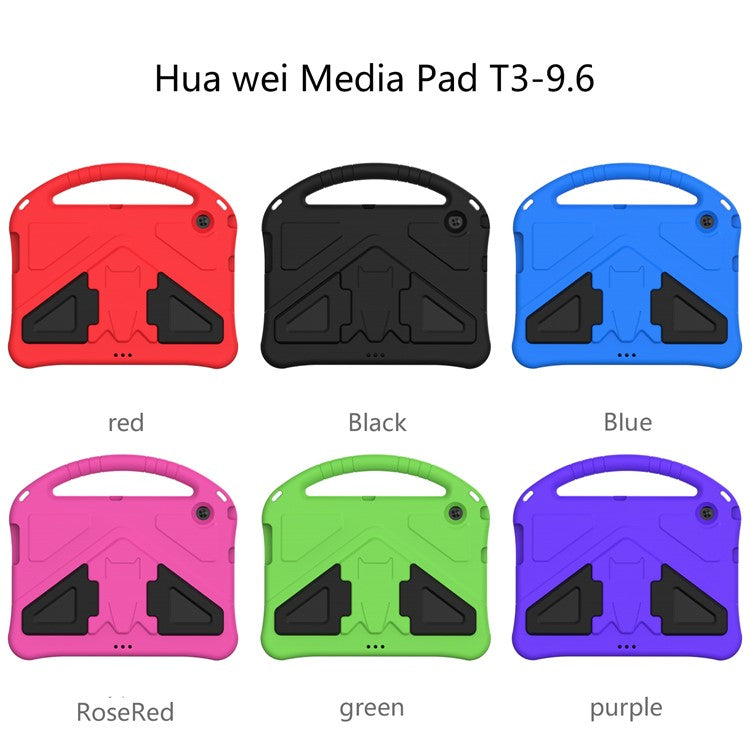 Anti-shock EVA Kickstand Case with Pen Slot Handle for Huawei MediaPad T3 10 9.6-inch - Black
