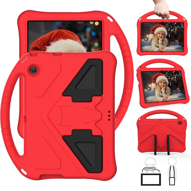 Anti-shock EVA Kickstand Case with Pen Slot Handle for Huawei MediaPad T3 10 9.6-inch - Red