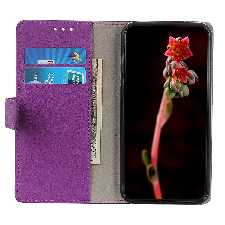 Stand Wallet Design PU Leather Phone Case for Honor 50 Pro - Purple