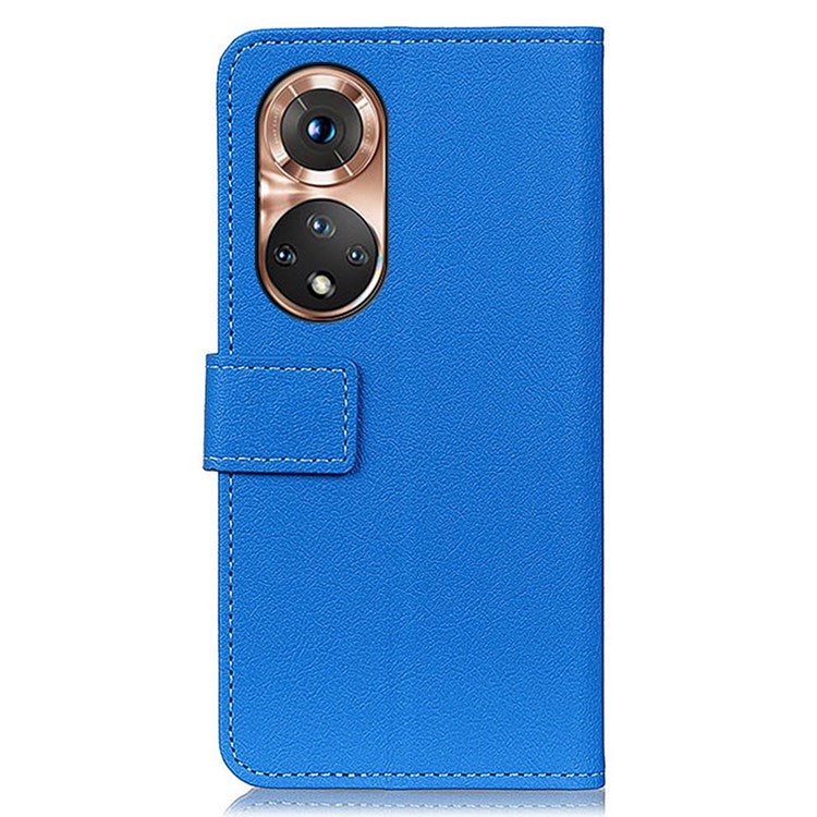 Full Protection PU Leather Wallet Stand Phone Case for Honor 50 - Blue