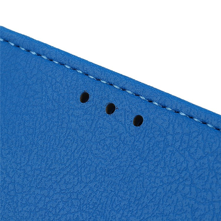 Full Protection PU Leather Wallet Stand Phone Case for Honor 50 - Blue