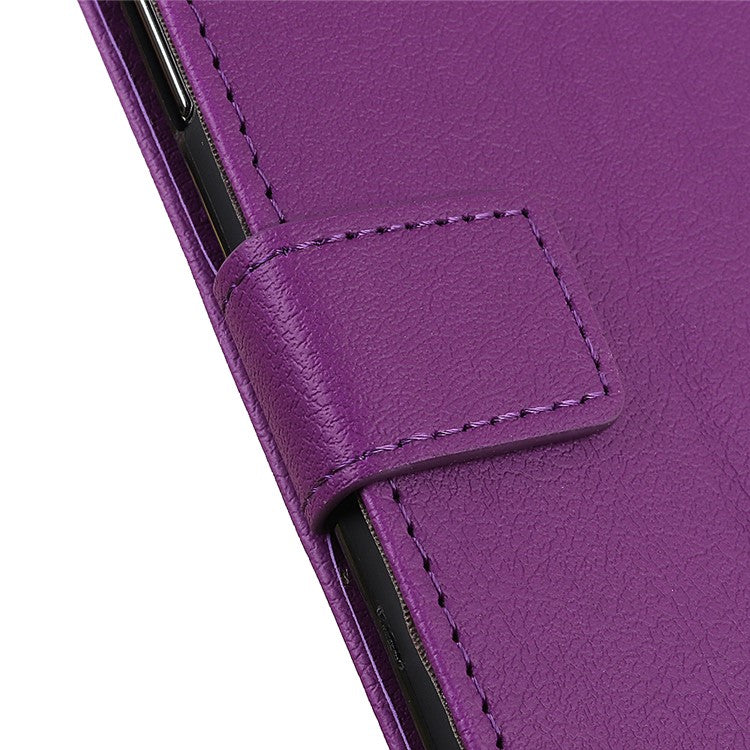 Full Protection PU Leather Wallet Stand Phone Case for Honor 50 - Purple