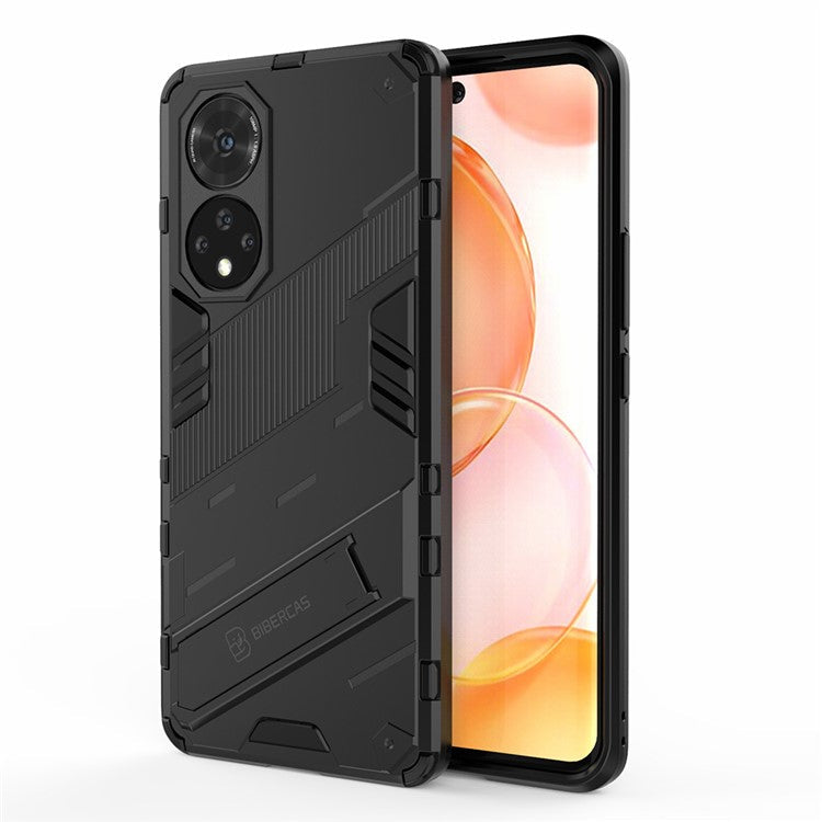 PC + TPU Hybrid Phone Case Shockproof Cover with Kickstand for Honor 50 / Huawei nova 9 - Black