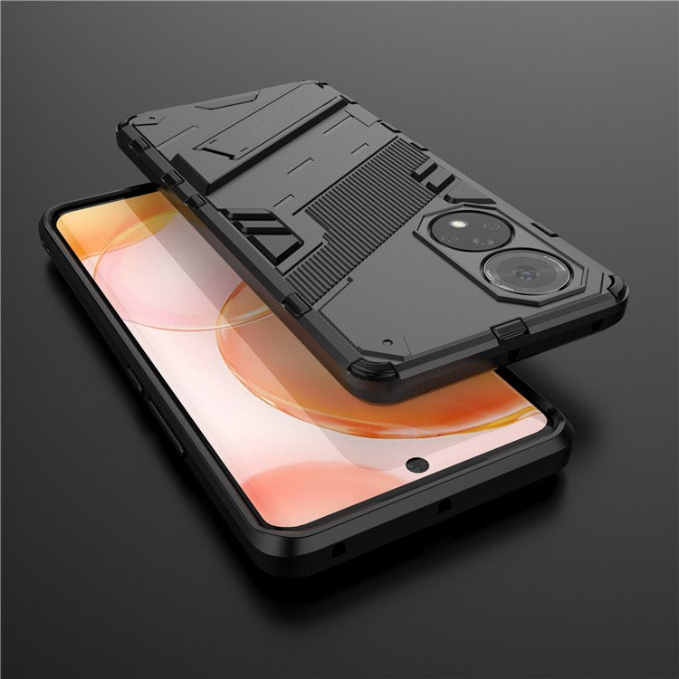 PC + TPU Hybrid Phone Case Shockproof Cover with Kickstand for Honor 50 / Huawei nova 9 - Black