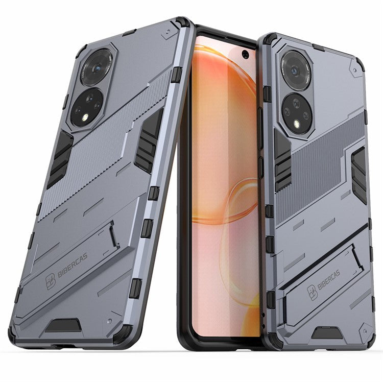 PC + TPU Hybrid Phone Case Shockproof Cover with Kickstand for Honor 50 / Huawei nova 9 - Grey