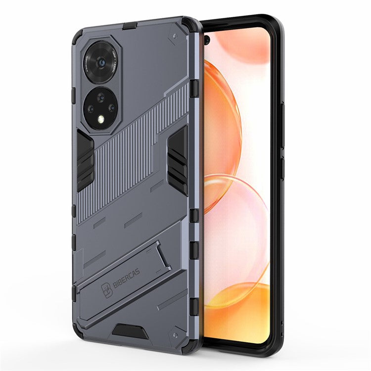 PC + TPU Hybrid Phone Case Shockproof Cover with Kickstand for Honor 50 / Huawei nova 9 - Grey