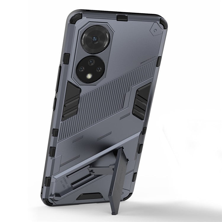 PC + TPU Hybrid Phone Case Shockproof Cover with Kickstand for Honor 50 / Huawei nova 9 - Grey