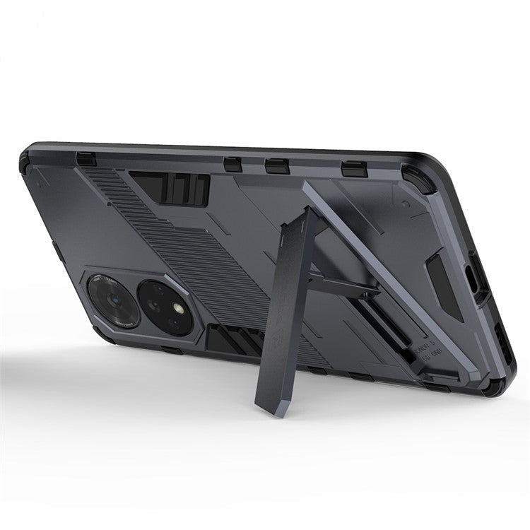 PC + TPU Hybrid Phone Case Shockproof Cover with Kickstand for Honor 50 / Huawei nova 9 - Grey
