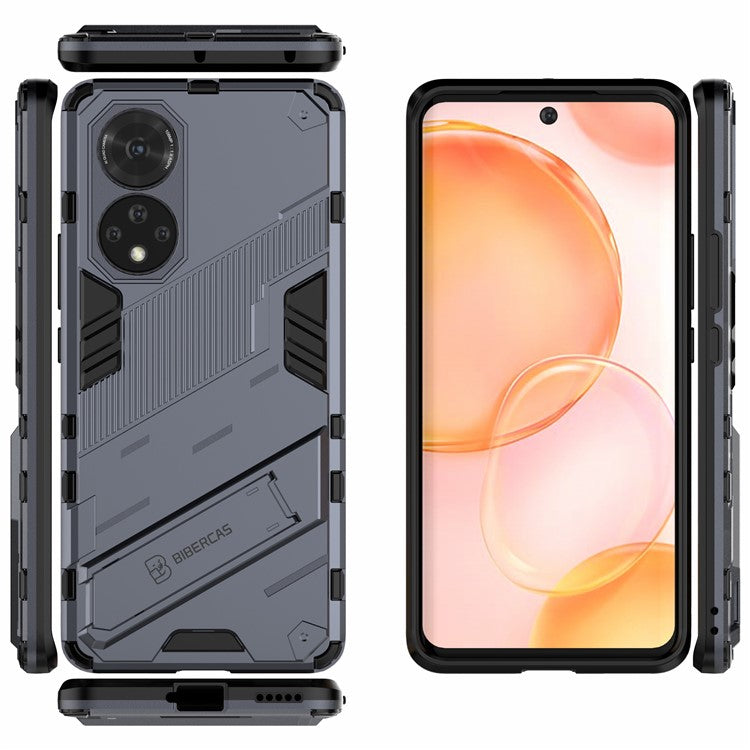 PC + TPU Hybrid Phone Case Shockproof Cover with Kickstand for Honor 50 / Huawei nova 9 - Grey