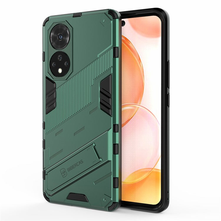 PC + TPU Hybrid Phone Case Shockproof Cover with Kickstand for Honor 50 / Huawei nova 9 - Green