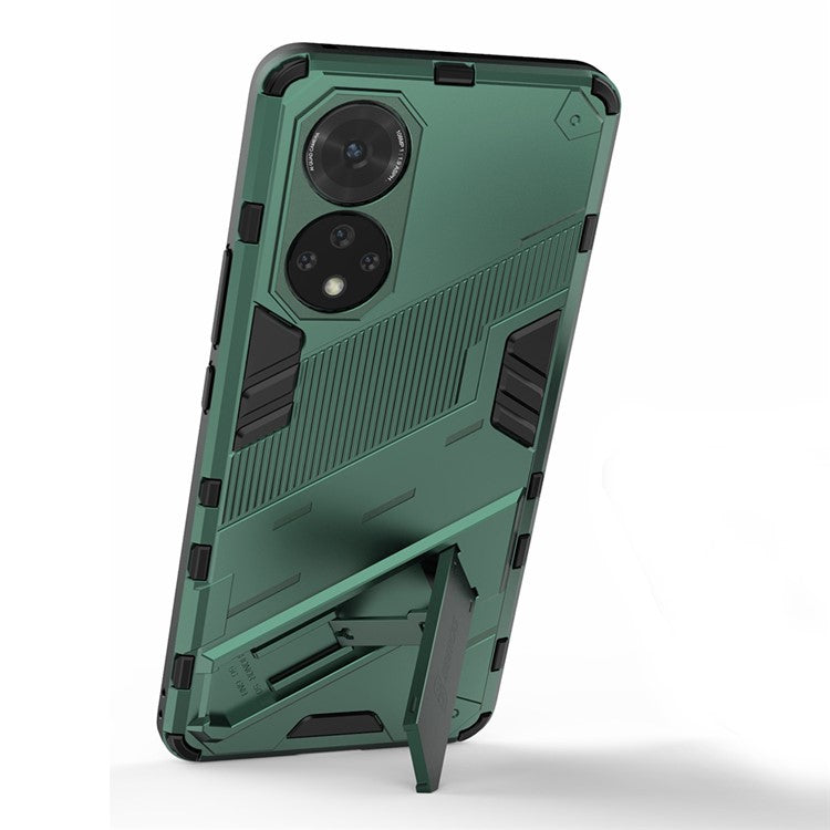 PC + TPU Hybrid Phone Case Shockproof Cover with Kickstand for Honor 50 / Huawei nova 9 - Green