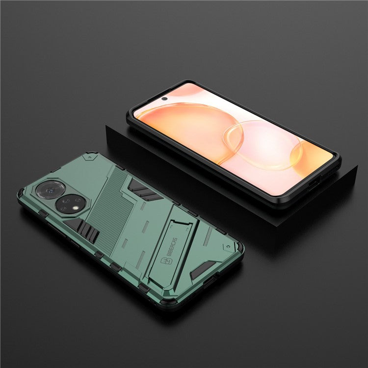 PC + TPU Hybrid Phone Case Shockproof Cover with Kickstand for Honor 50 / Huawei nova 9 - Green