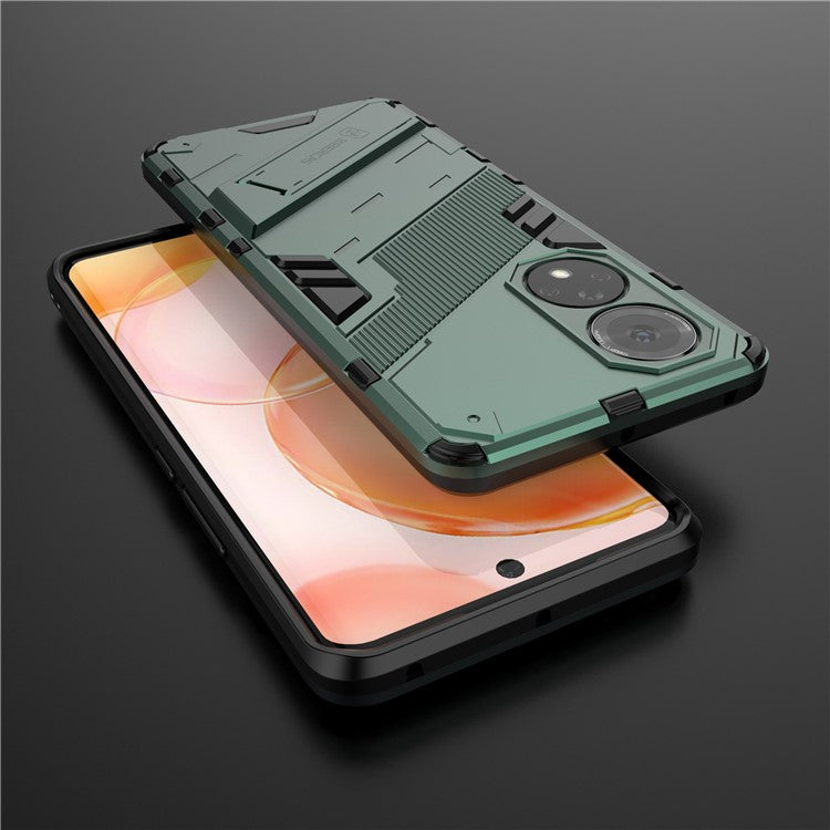 PC + TPU Hybrid Phone Case Shockproof Cover with Kickstand for Honor 50 / Huawei nova 9 - Green