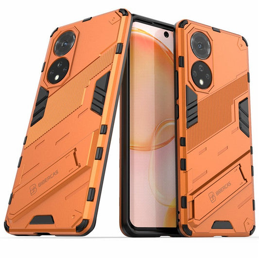 PC + TPU Hybrid Phone Case Shockproof Cover with Kickstand for Honor 50 / Huawei nova 9 - Orange