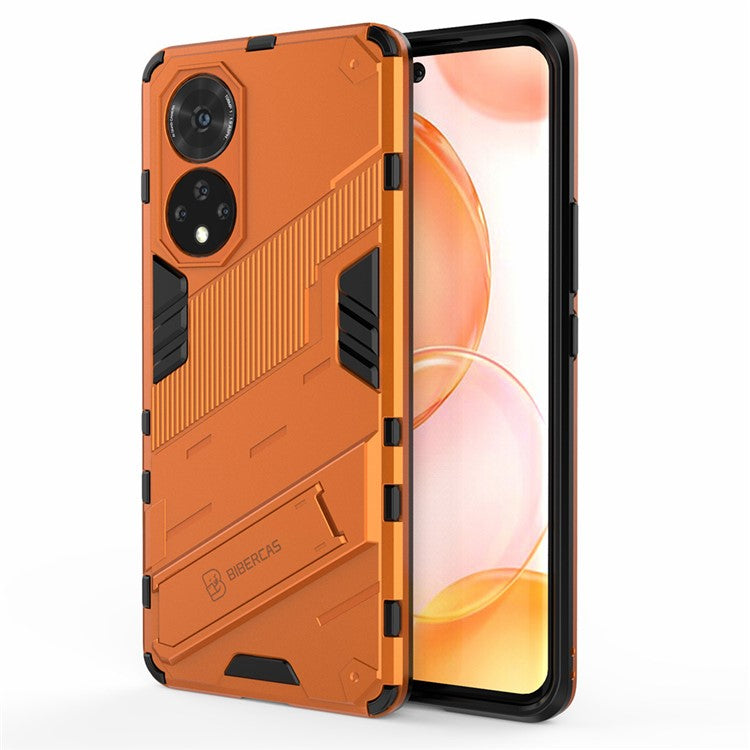 PC + TPU Hybrid Phone Case Shockproof Cover with Kickstand for Honor 50 / Huawei nova 9 - Orange