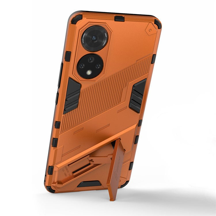 PC + TPU Hybrid Phone Case Shockproof Cover with Kickstand for Honor 50 / Huawei nova 9 - Orange