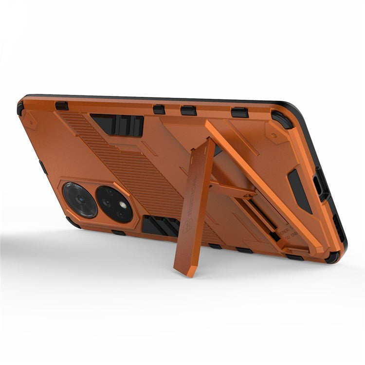 PC + TPU Hybrid Phone Case Shockproof Cover with Kickstand for Honor 50 / Huawei nova 9 - Orange