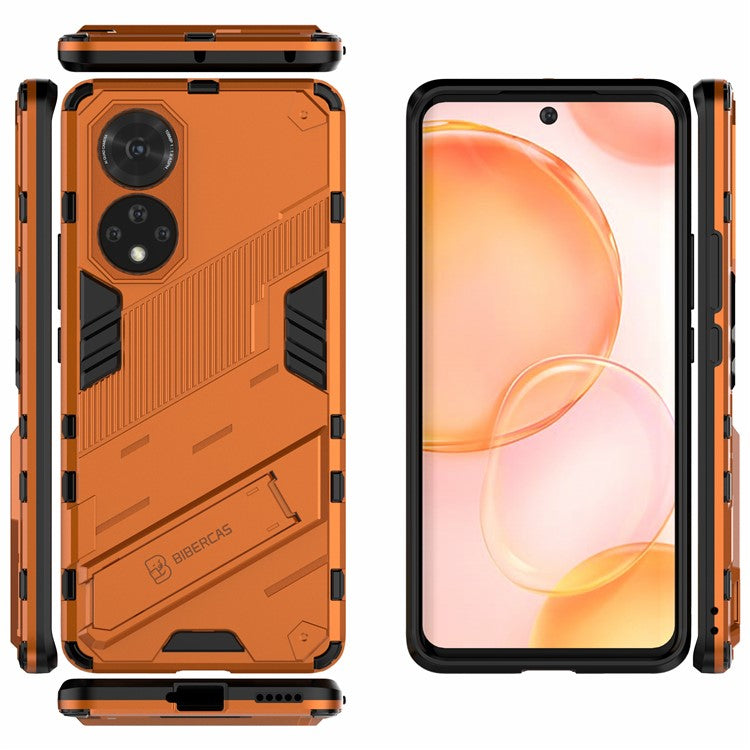 PC + TPU Hybrid Phone Case Shockproof Cover with Kickstand for Honor 50 / Huawei nova 9 - Orange