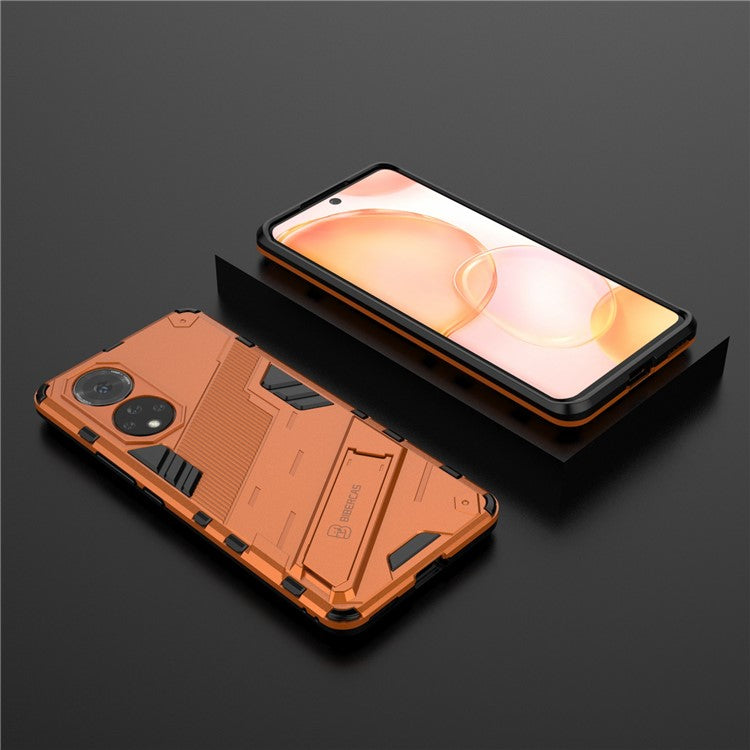 PC + TPU Hybrid Phone Case Shockproof Cover with Kickstand for Honor 50 / Huawei nova 9 - Orange
