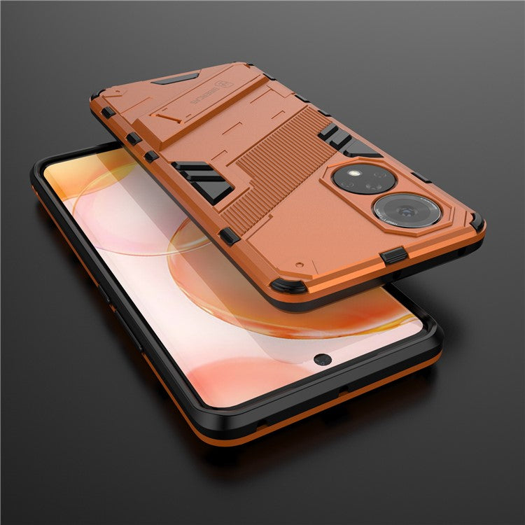 PC + TPU Hybrid Phone Case Shockproof Cover with Kickstand for Honor 50 / Huawei nova 9 - Orange
