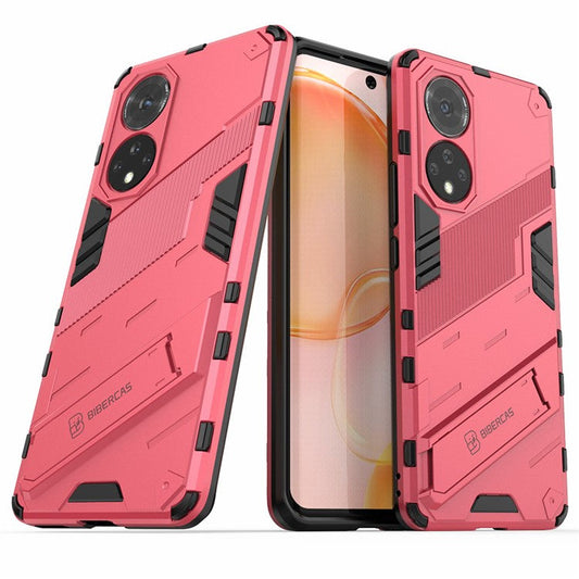 PC + TPU Hybrid Phone Case Shockproof Cover with Kickstand for Honor 50 / Huawei nova 9 - Rose