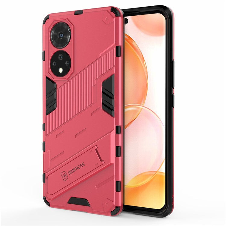 PC + TPU Hybrid Phone Case Shockproof Cover with Kickstand for Honor 50 / Huawei nova 9 - Rose