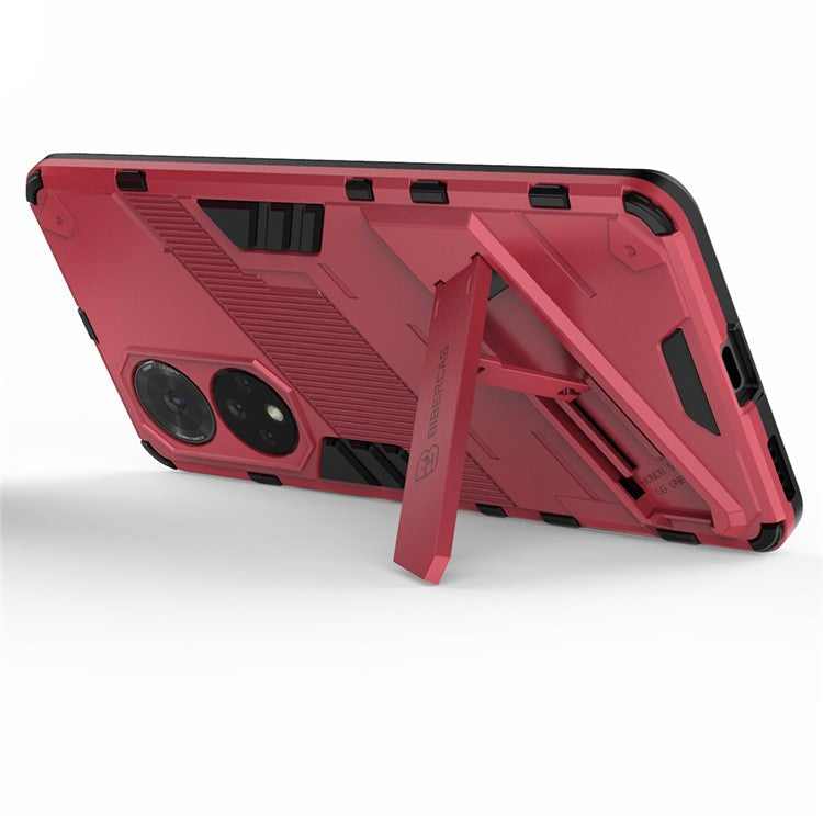 PC + TPU Hybrid Phone Case Shockproof Cover with Kickstand for Honor 50 / Huawei nova 9 - Rose