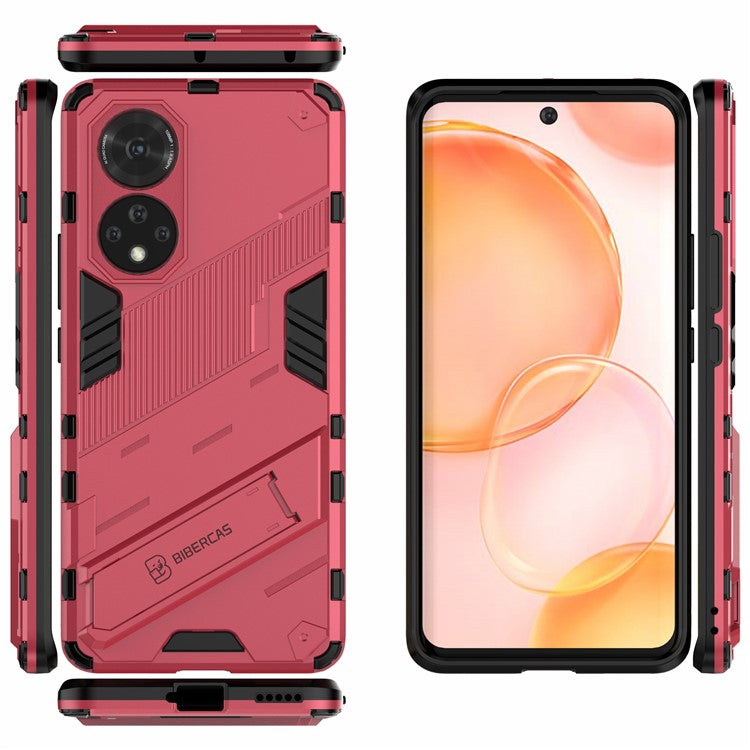 PC + TPU Hybrid Phone Case Shockproof Cover with Kickstand for Honor 50 / Huawei nova 9 - Rose