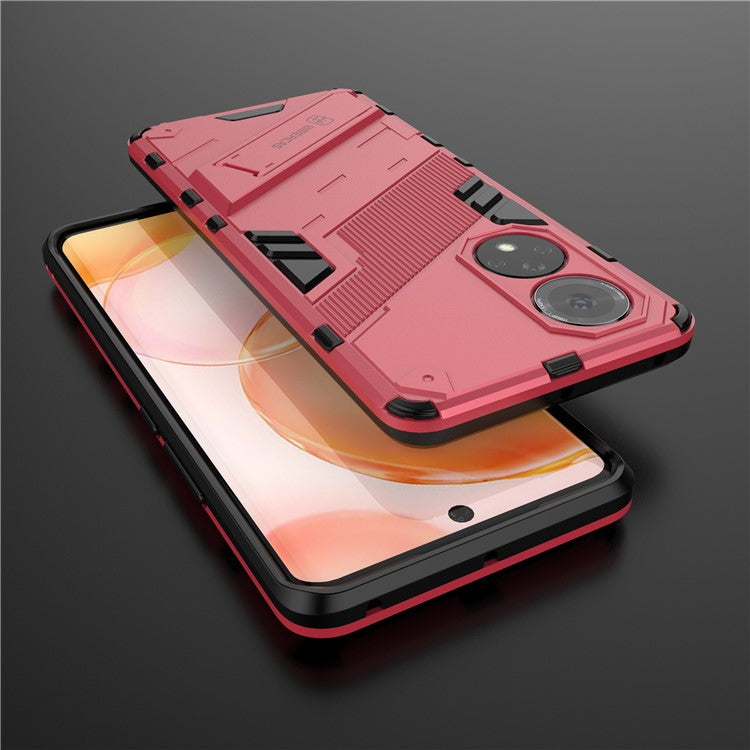 PC + TPU Hybrid Phone Case Shockproof Cover with Kickstand for Honor 50 / Huawei nova 9 - Rose