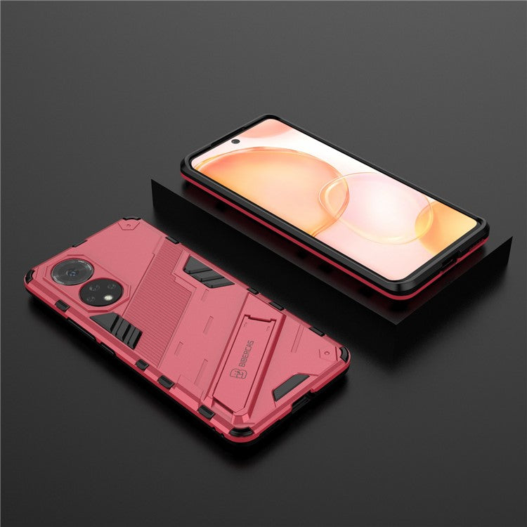 PC + TPU Hybrid Phone Case Shockproof Cover with Kickstand for Honor 50 / Huawei nova 9 - Rose